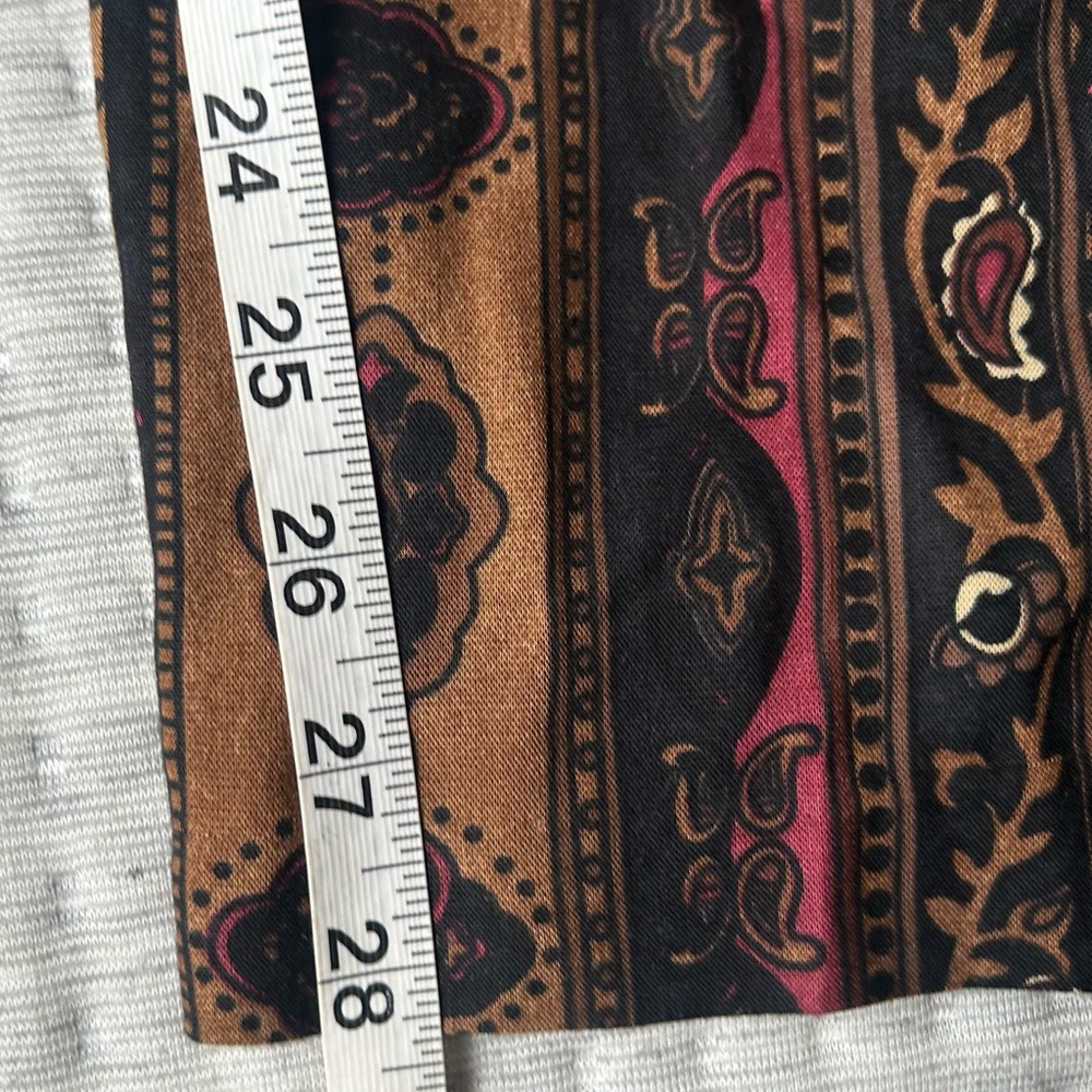Vintage Justin B. Jones NY Rayon Tapestry Print Bohemian Pants with Pockets | L - Picture 7 of 7